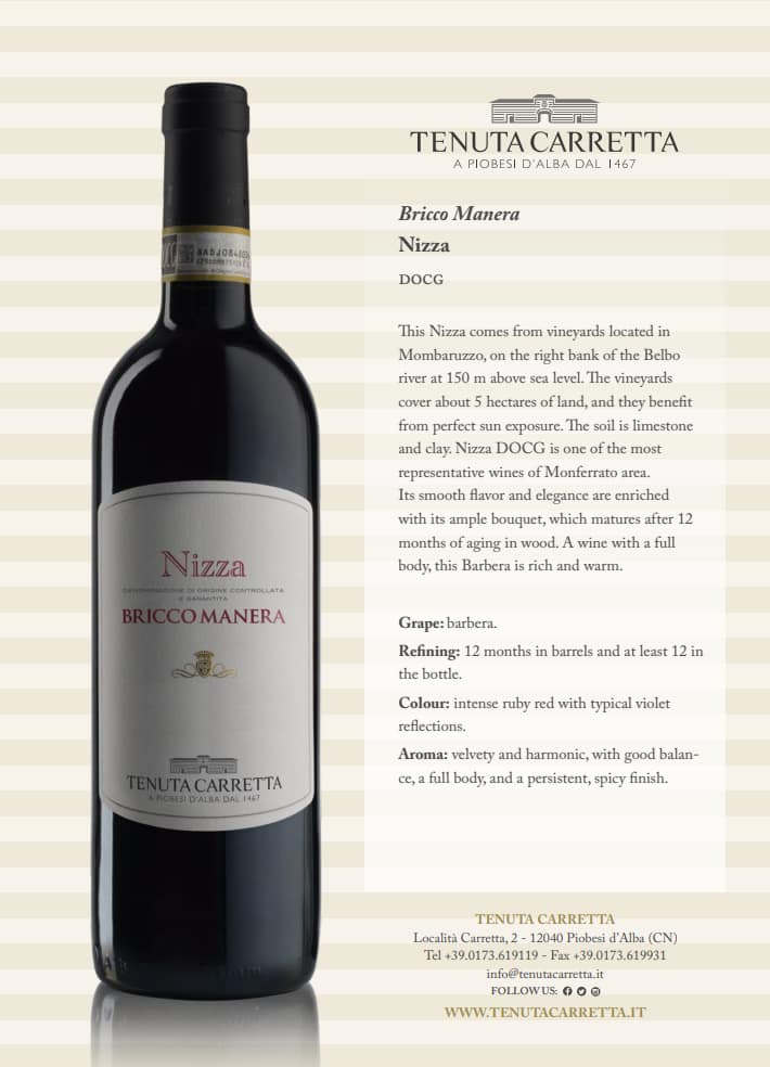 Bricco Manera Nizza DOCG 0,75l 15% - 2017 | Tenuta Carretta